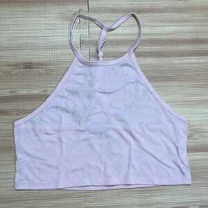 Forever 21 Light Pink Tie Dye Halter Crop Top Women's Size XSmall
